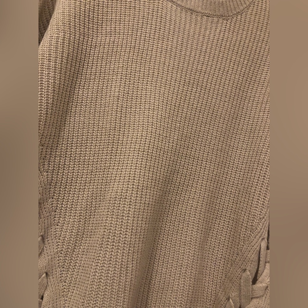 Charlotte Tan Lace Up Tie Russe Sweater - Picture 4 of 6